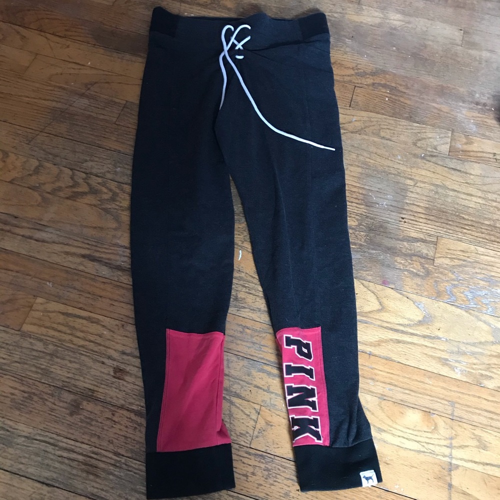 🖤 lace up red and gray vs pink sweatpants!